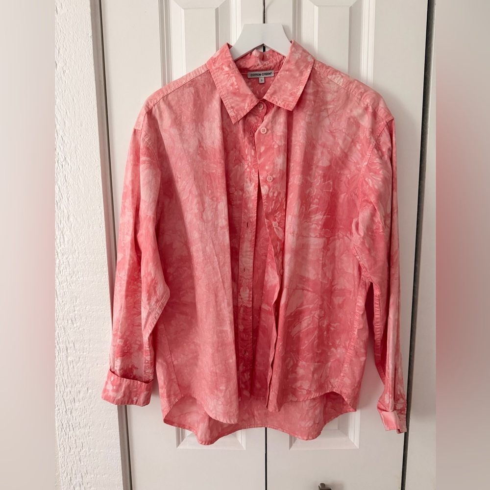 COTTON CITIZEN Pink Tie Dye Button Down